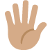 🖐🏽 hand with fingers splayed: medium skin tone display on Twitter